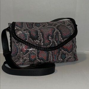 Aimee Kestenberg All For Love snake embossed leather crossbody shoulder bag